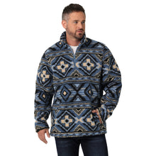 Wrangler Blue Aztec Print Heavyweight 1/4 Zip Sherpa Pullover for Boys