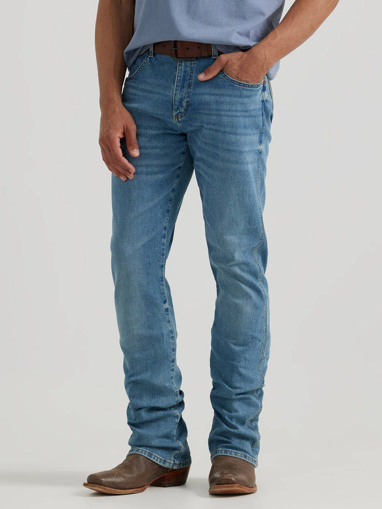 Men's Wrangler Retro Slim Fit Bootcut Jean in Light Stonewash