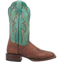 Dan Post Women's Babbs Brown Broad Square Toe Boots with Turquoise Tops