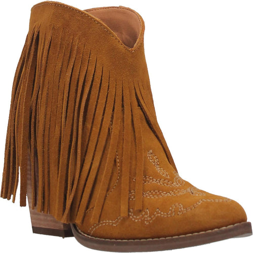 Pard's Western Shop Dingo Women's Mustard Fringed Tangles Leather Bootie