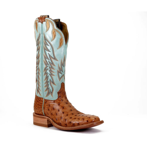 Pard's Western Shop Hyer Ladies Harper Brandy Full Quill Ostrich Square Toe Western Boots