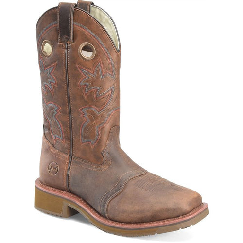 Pard's Western Shop Double H Rust Antonio Wide Square Toe Roper Boots for Men