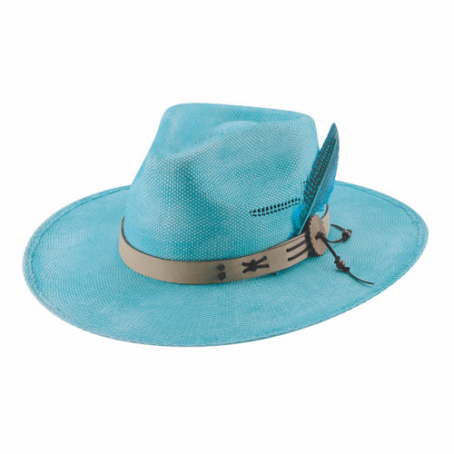 Pard's Western Shop Bullhide Hats Turquoise Chasing Summer Bongora Straw Fashion Hat