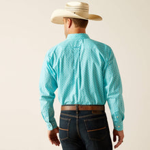 Ariat Men's Stanley Turquoise Print Classic Fit Wrinkle Free Button-Down Shirt