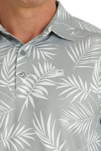 Cinch Gray/White Tropic Print ArenaFlex Polo Shirt for Men