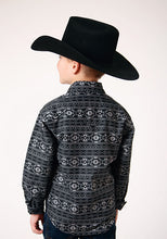 Roper Apparel Black/Gray Aztec Print Western Snap Shirt for Boys