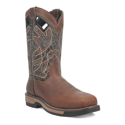 Pard's Western Shop Laredo Men's Brown/Black Nazca Broad Square Toe Work Boots