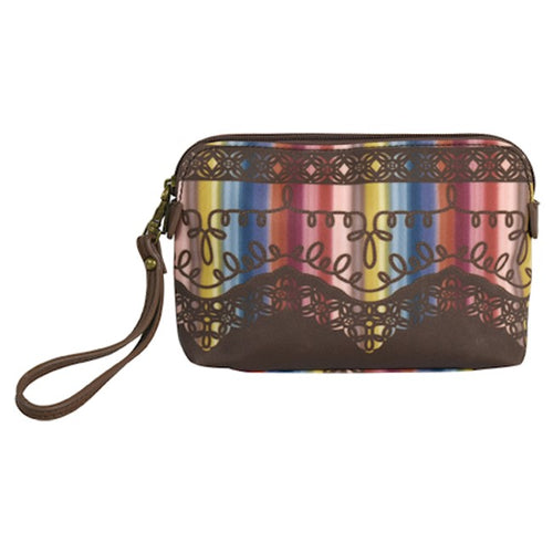 Pard's Western shop CatchFly Brown with Multi Colored Stripes Essential Pouch