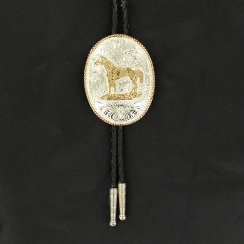 Pard's Western Shop Crumrine Oval Standing Horse Bolo Tie