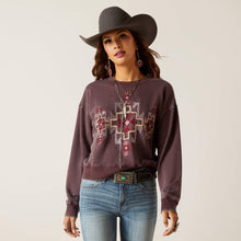 Pard's Western Shop Ariat Purple Southwest Embroidered Larson Cropped Sweatshirt for Women