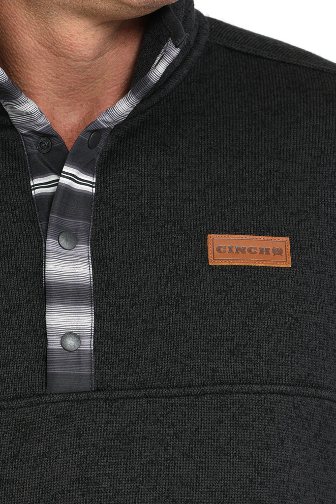 Cinch Men's Charcoal Sweater Knit Pullover with Southwest Trim