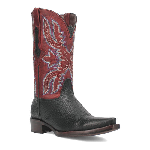 Pard's Western Shop Dingo Black/Red Rio Lobo Snip Toe Western Boots for Men