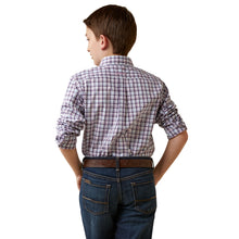 Ariat Pro Series Meir Classic Fit Purple/White/Blue Plaid Button-Down Shirt for Boys