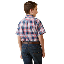 Ariat Pro Series Olen Classic Fit Blue/Red/White Plaid Short Sleeve Button-Down Shirt for Boys