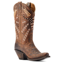 Women's Tan Circuit Fancy Embroidered Americana Snip Toe Western Boots