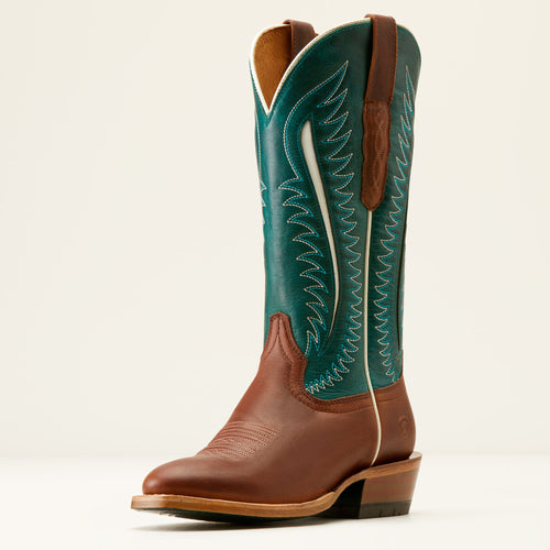 Pard's Western Shop Ariat Women's Rust Futurity Limited Round Toe Western Boots with Dark Green Tops