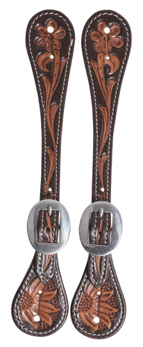 Professional's Choice Chocolate Floral Spur Straps for Men