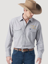Pard's Western Shop Wrangler x Yellowstone Men's Grey Chambray Western Snap Shirt