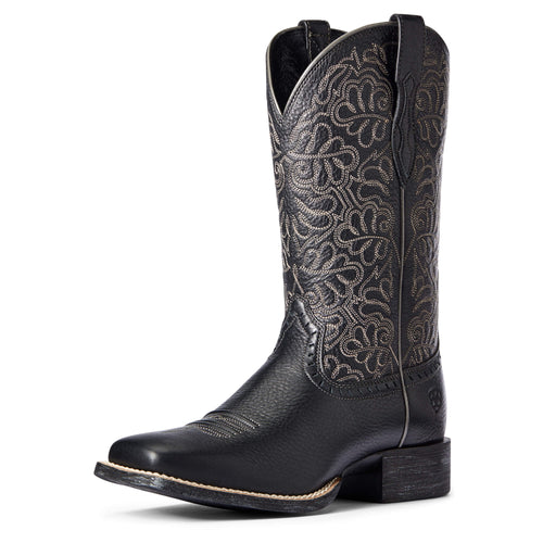 Pard's Western Shop Ariat Black Deertan Round Up Remuda Square Toe Western Boots for Women