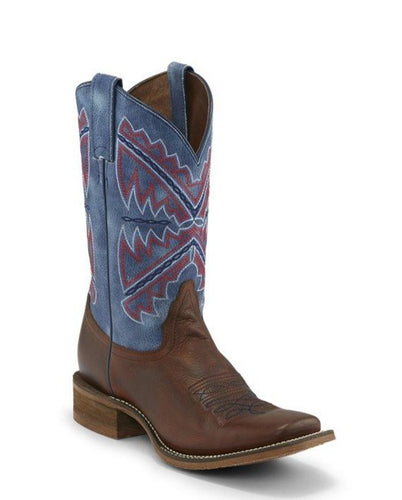 Pard's Western Shop Nocona Brown Naida Boots with Rodeo Blue Tops for Women