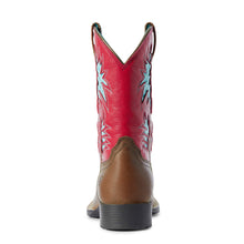 Ariat Brown Kids VentTEK Wide Square Toe Boots with Hot Pink Tops