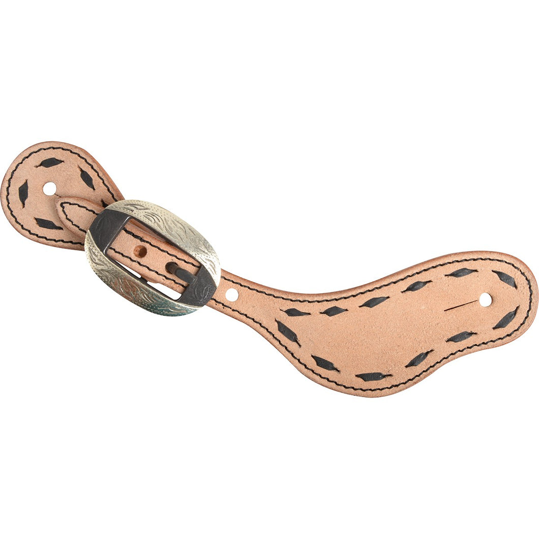 Pard's Western Shop Cashel Natural Cowboy Spur Straps with Brown Buckstitching