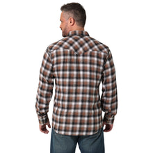 Men's Wrangler Retro Brown/Black Plaid Flannel Snap Western Shirt
