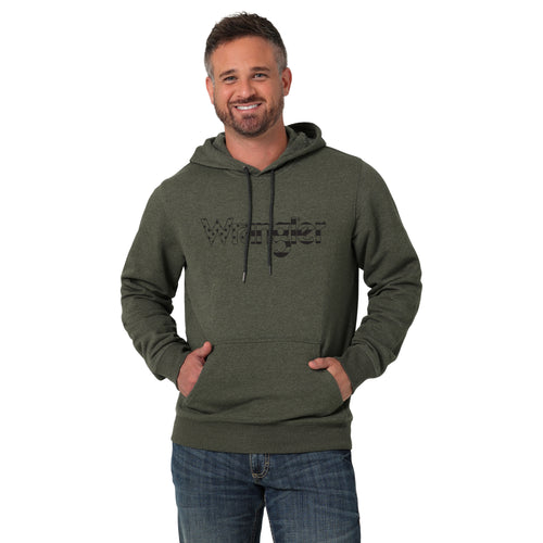 Pard's Western Shop Men's Wrangler Deep Heather Green Hoodie with Wrangler Stars and Stripes Logo