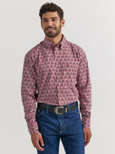 Pard's Western Shop Wrangler George Strait Collection Red/White/Black Square Print Button-Down Shirt