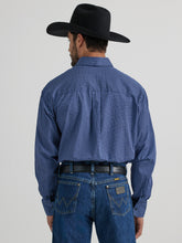 Wrangler George Strait Collection Dark Blue Geometric Print Button-Down Shirt