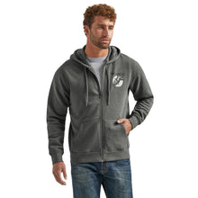 Pard's Western Shop Wrangler Men's Charcoal Full Zip Hoodie with Bull Rider "Long Live Cowboys" Graphics