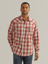 Pard's Western Shop Wrangler Men's Premium Retro Rust/Cream Aztec Print Plaid Western Snap Shirt