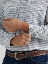 Wrangler George Strait Collection White Diamond Print Button-Down Shirt for Men