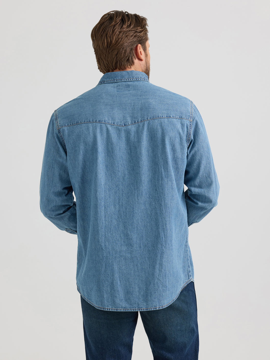 Redbridge Men's Destroyed Denim Jean Shirt - Casual Long Sleeve Western Shirt - S To 5XL - M5036