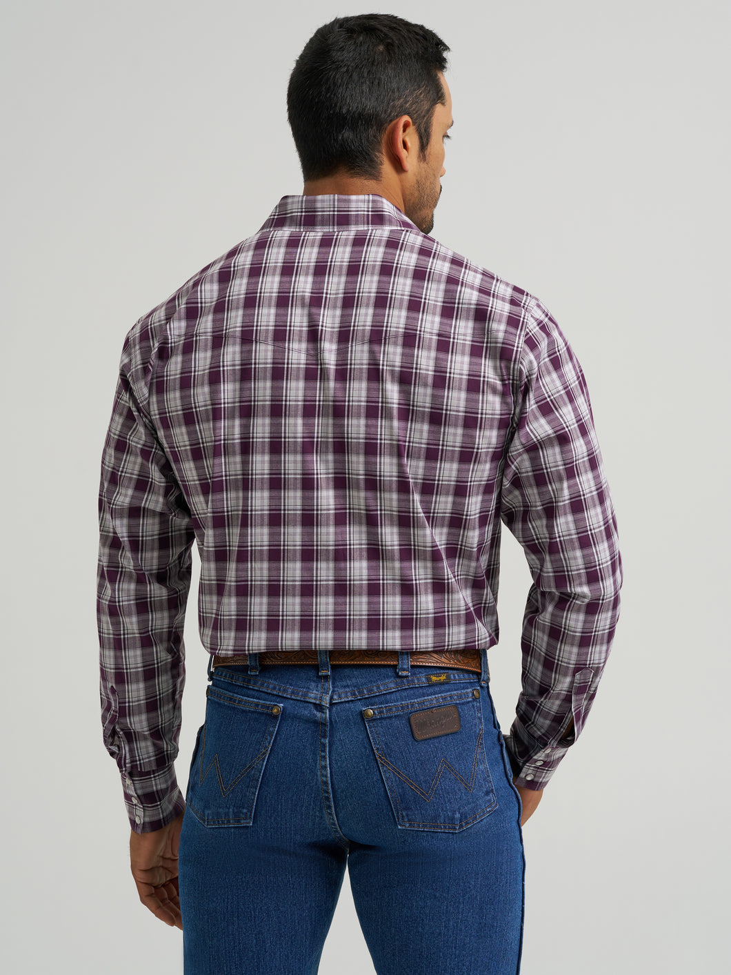Wrangler Wrinkle Resist Burgundy/White Plaid Western Snap Shirt for Me Pard's Western Shop Wrangler Wrinkle Resist Burgundy/White Plaid Western Snap Shirt for Me Pard's Western Shop