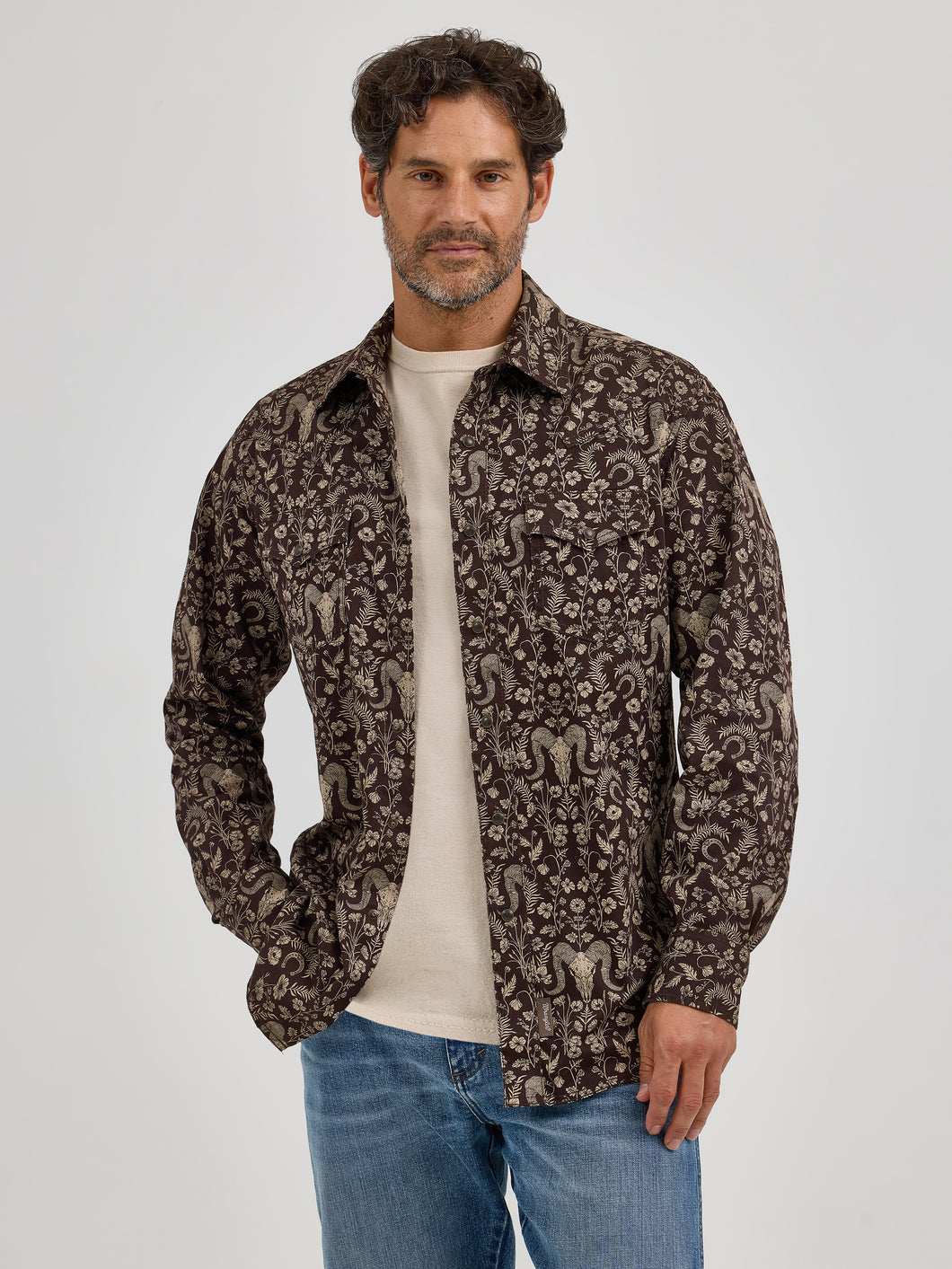 Wrangler Men's Retro Premium Brown Floral/Western Print Western Snap S Pard's Western Shop Wrangler Men's Retro Premium Brown Floral/Western Print Western Snap S Pard's Western Shop