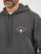 Wrangler Men's Grey "Long Live Cowboys" Hoodie with Steer Skull Graphics