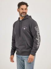 Wrangler Men's Grey "Long Live Cowboys" Hoodie with Steer Skull Graphics