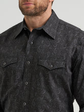 Wrangler Men's Black Paisley Print 20X Competition Advanced Comfort Snap Western Shirt