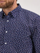 Wrangler Cody Johnson Collection Navy Paisley Print Button-Down Shirt for Men