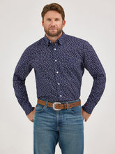 Pard's Western Shop  Wrangler Cody Johnson Collection Navy Paisley Print Button-Down Shirt for Men