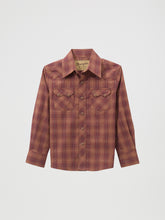 Pard's Western shop Wrangler Retro Boy's Rust Plaid Western Snap Shirt