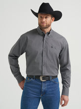 Pard's Western Shop Wrangler George Strait Collection Black/Grey Geometric Print Button-Down Shirt
