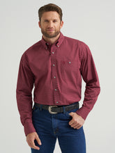 Pard's Western Shop Wrangler George Strait Collection Wine/White Geometric Print Button-Down Shirt