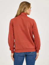 Wrangler Women's Rust 1/4 Zip Sweatshirt with Embroidered Double Horseshoes