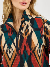 Wrangler Retro Women's Multi Colored Southwest Print 1/4 Zip Sherpa Pullover