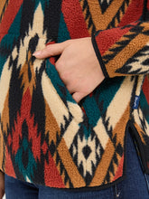 Wrangler Retro Women's Multi Colored Southwest Print 1/4 Zip Sherpa Pullover