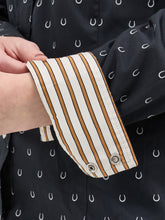 Wrangler Women's Black Horseshoe Print Snap Western Blouse