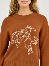 Wrangler Women's Rust Cowboy Bucking Horse Sweater