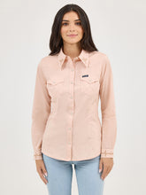 Pard's Western Shop Wrangler Women's Pink Snap Western Blouse with Decorative Embroidered Collar
